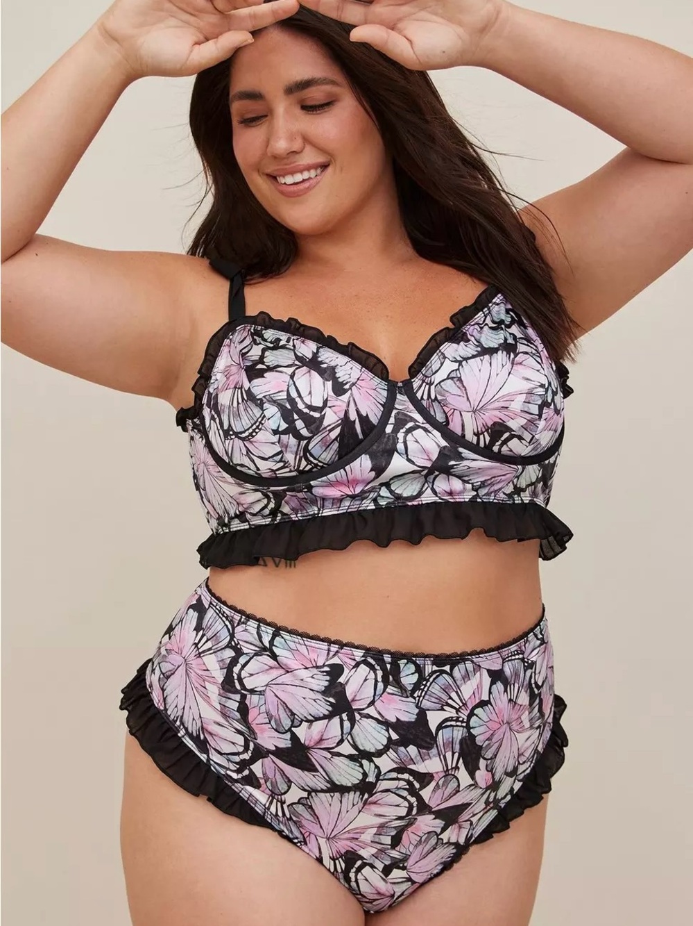 Torrid Curve Butterfly Print Ruffle Bralette Top – Size 1